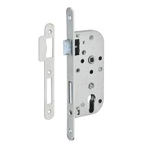 Boîtier serrure cylindre axe 40mm 2 tours zingué bout rond - THIRARD