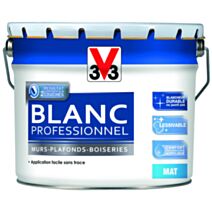 Peinture acrylique Blanc Professionnel mat 10L 