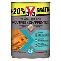 Traitement poutres et charpentes 5L+20% Gratuit - V33