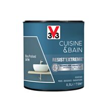 Peinture Cuisine & Bain Résist'Extrême bleu profond satinée 0,5L - V33