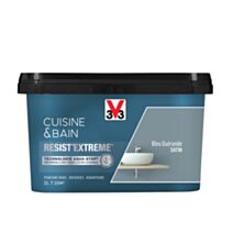 Peinture Cuisine&Bain Resist'Extrême Bleu Guérande satin 2L - V33