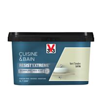 Peinture cuisine & bain Resist'Extrême vert tendre satin 2L - V33