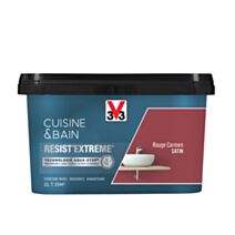 Peinture cuisine & bain Resist'Extrême rouge carmen satin 2L - V33