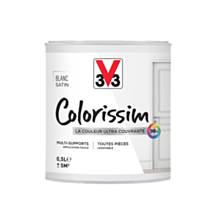Peinture multisupport Colorissim blanc satin 0,5L - V33