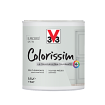 Peinture multisupport Colorissim blanc gris satin 0,5L - V33