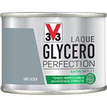 Laque glycéro gris acier satin 125ml - V33