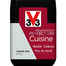 Testeur de peinture rénovation cuisine Perfection tendre gris satin 75ml - V33