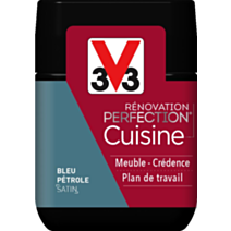 Testeur de peinture rénovation cuisine Perfection bleu pétrole satin 75ml - V33