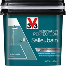 Peinture rénovation salle de bain bleu lagon satin 0,75l - V33