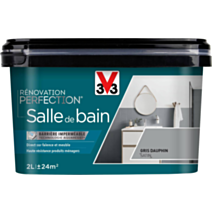 Peinture rénovation salle de bain Perfection gris dauphin satin 2L - V33