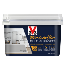 Peinture Rénovation Multisupport gris lune satin 0,5L - V33
