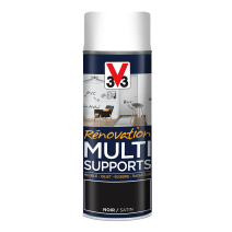 Peinture Rénovation Multisupport noir satin aérosol 400 ml - V33