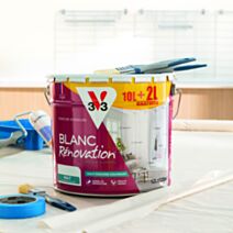 Peinture Rénovation Monocouche Blanc mat 10+2L gratuit - V33