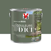 Peinture bois kaki gri 2l