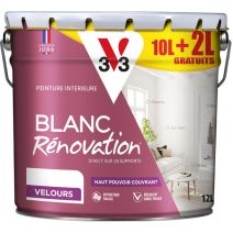 Peinture Rénovation Monocouche Blanc Velours 10+2L gratuits - V33