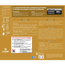 Lasure Protection Classique chêne clair Satin 0,75L - V33