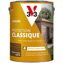 Lasure Protection Classique chêne moyen Satin 5L - V33