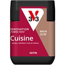 Peinture rénovation cuisine brun ocre satiné 75ml - V33