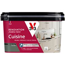 Peinture rénovation cuisine kaki brut 2L - V33