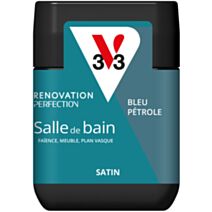 Peinture Rénovation Perfection salle de bain bleu pétrole satin 75ml - V33