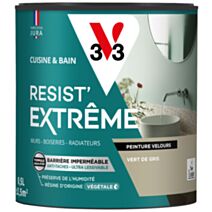 Peinture Cuisine & Bain Resist Extrême vert de gris velours 0,5L- V33