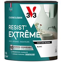 Peinture Cuisine & Bain Resist Extrême blanc velours 0,5L - V33
