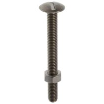 Boulon poelier tête ronde large inox a2 4x40 x10