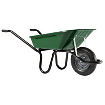 Brouette Aktiv Premium Peinte Roue Gonflée 100L Vert - HAEMMERLIN