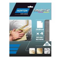 Lot de  4 Feuilles abrasives 230x280 pour le ponçage main grain gros