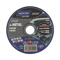 Disque à tronçonner pour meuleuse pour métal 125x1.6mm - NORTON