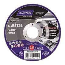 Disque de tronçonnage Métal/Inox 115x2,5x22,2mm - NORTON
