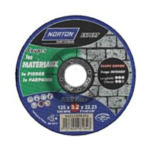 Disques tronçonnage pierre et parpaing Ø125x3,2x22,2mm - NORTON