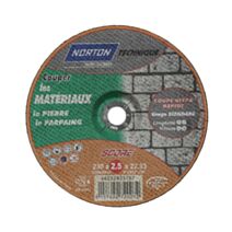 Lot 5 disques + 1 Tronçonnage Matériaux 230x2,5x22,23mm - NORTON Score