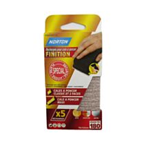 5 recharges abrasif pour cale à poncer - Grain 180 - NORTON