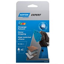 5 patins abrasifs ponceuse autoaprippants 98x140mm Grain 40 - NORTON