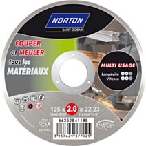 Disque à tronçonner multimatériaux Ø125x2,0x22,23mm - NORTON