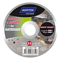 Disque à tronçonner multimatériaux Ø115x2,0x22,23mm - NORTON