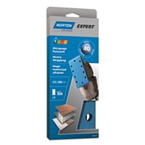 Patins ponçeuse vibrante pinces Ovales 10 trous 93x230mm Grain 40 - NORTON