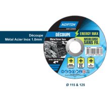 Disque découpe125x1mm Energy Max NORTON