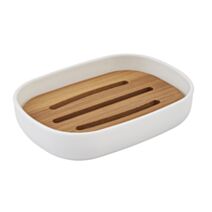 Porte savon blanc et bambou, Sequoia - GUY LEVASSEUR