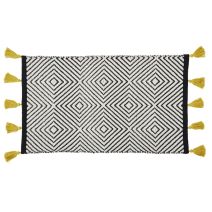 Tapis de Bain Réversible Casa Coton 50x80cm Noir Blanc - GUY LEVASSEUR