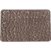 Tapis de bain fantaisie Mineral mémoire de forme taupe 60x100cm