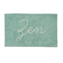 Tapis de bain fantaisie Zen coton tufté vert 50x80cm