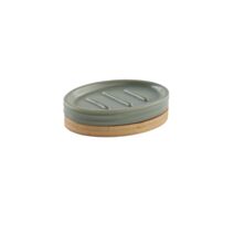Porte savon Lily sauge avec support bois - LEVASSEUR