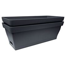 Lot 2 jardinière romeo 50 taupe