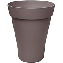 Pot de fleurs Roméo rond haut Ø44x55cm taupe 46L - POETIC