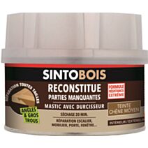 Mastic à bois avec durcisseur angles/gros trous chêne moyen 170ml - SINTO