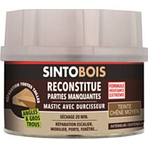 Mastic à bois avec durcisseur angles/gros trous chêne moyen 500ml - SINTO