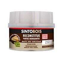 Mastic à bois avec durcisseur angles/gros trous blanc 170ml - SINTO