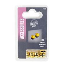 10 punaises magnétiques dorées